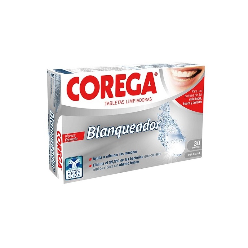 Corega Blanqueador 30 Tabletas