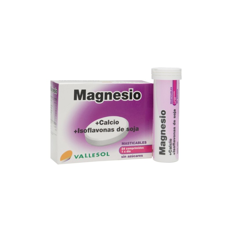 Vallesol Magnesio, Calcio, Isoflavonas 24 Comprimidos Masticables