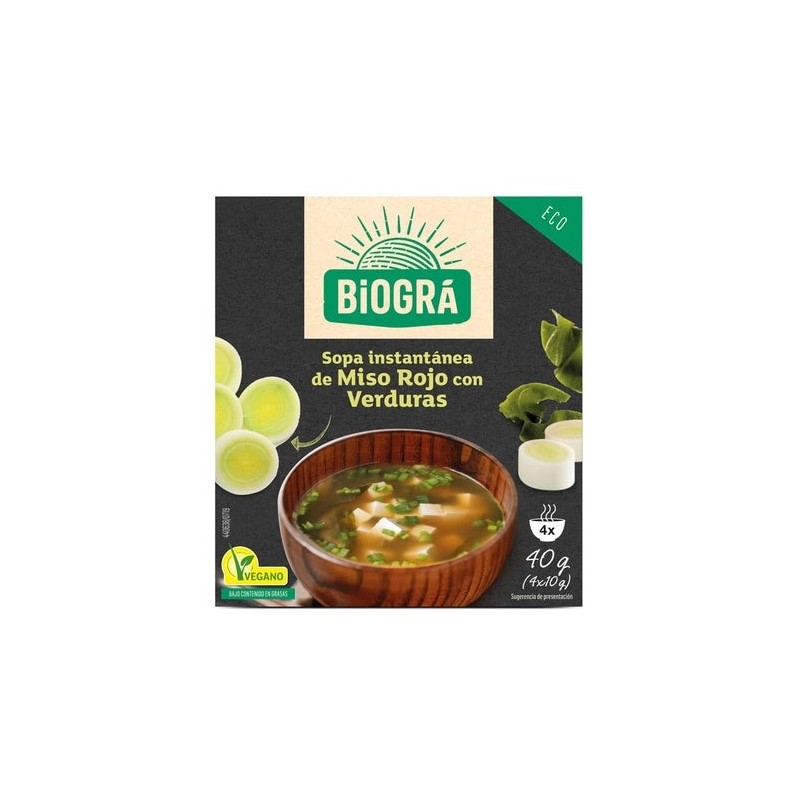 Biogra Sopa Miso Rojo Verduras Bio 40G