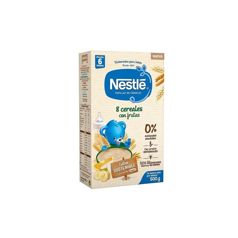 Nestle 8 Cereales Con Frutas +6M 500G