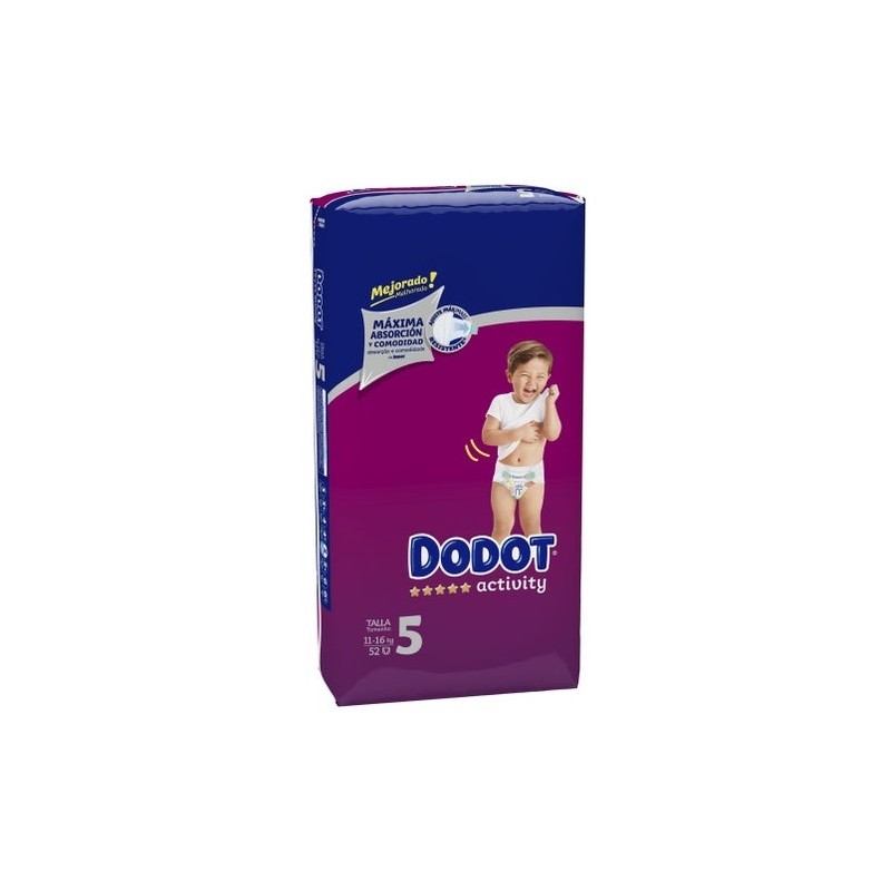 Dodot Activity Jumbo Pack Pañales Para Bebé, Tallas 4,5,6, Pack Mensual 36 A 58