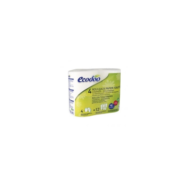 Ecodoo Papel Higienico 100% Fibra Reciclada 4Uds