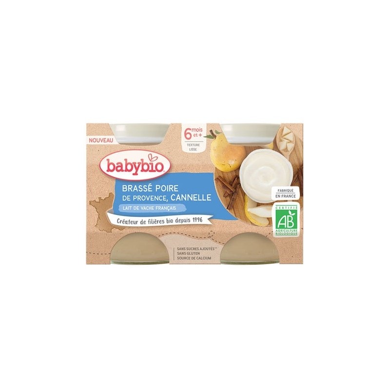 Babybio Brasse Poire Canelle 2X130G