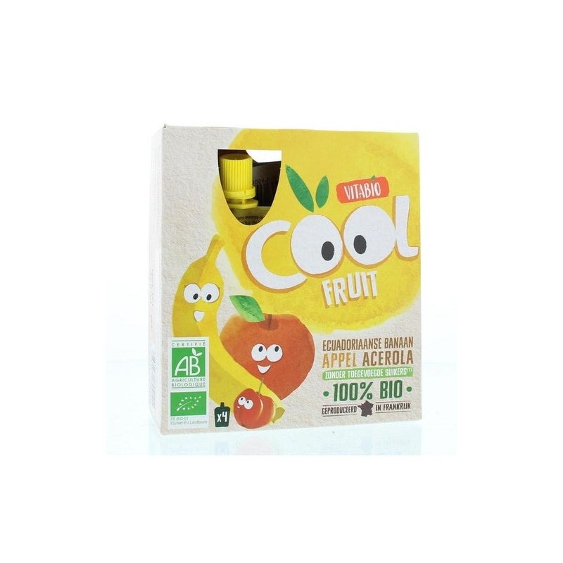 Babybio Pack Cool Fruits Platano Manzana 4X90G