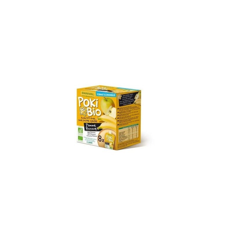 Danival Poki Puré Manzana Banana Bio Sin Azúcar 8X90G