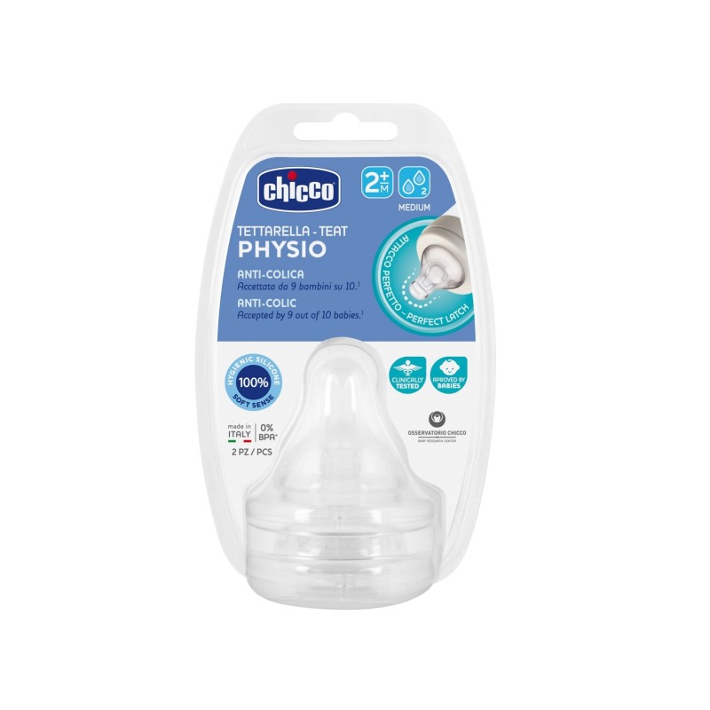 Chicco Tetina Physio Silicona F/Medio 2M+ 2Und