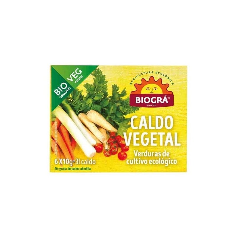 Biogra Caldo Vegetal Bio Cubitos 10G