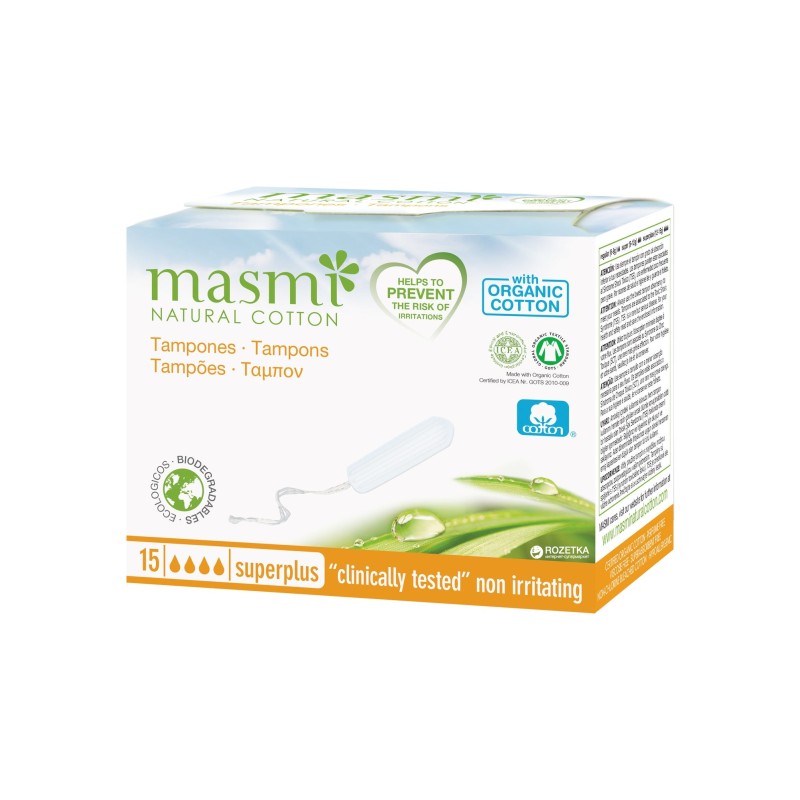 Masmi Natural Cotton Tampones Digital Super Plus 15Uds