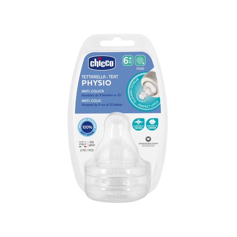 Chicco Tetina Physio Silicona F/Papilla 6M + 2Und