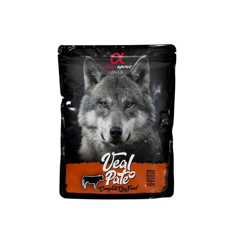 Alpha Spirit Perro Pouch Pate Ternera 12 X 300 Gr