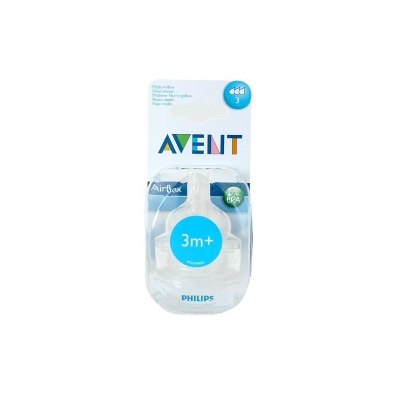 Avent Tetinas Clásicas Flujo Medio 3 Meses 2Uds