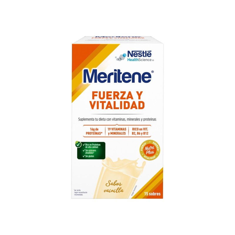 Meritene En Polvo Sabor Vainilla 15 Sobres De 30 Gr.