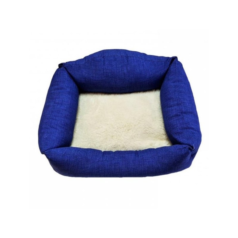 Siesta Cama Azul Cojin Borreguito 55 Cm