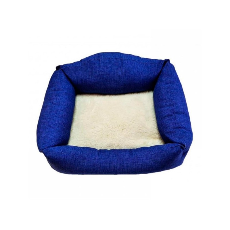 Siesta Cama Azul Cojin Borreguito 70 Cm