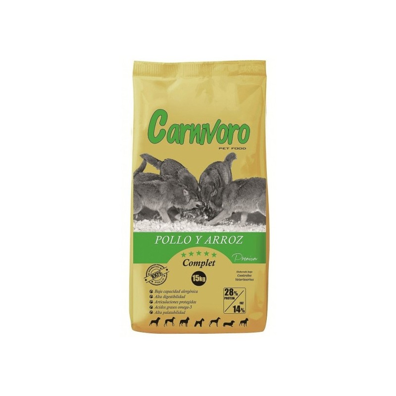 Carnívoro Carnívoro Comprimidoslet Pollo Arroz 15Kg