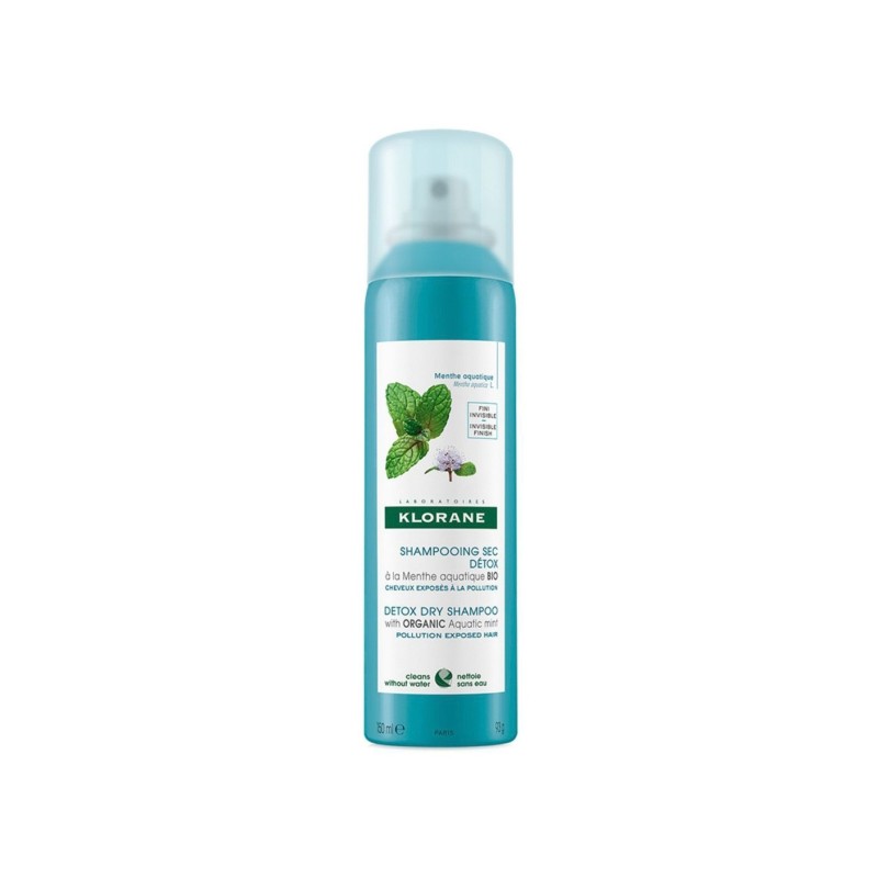 Klorane Champú Seco Detox De Menta Acuática Bio 150Ml