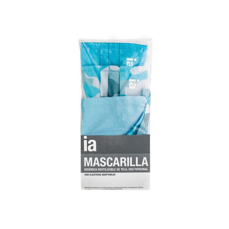 Interapothek Pack Dos Mascarillas Higiénicas 10 Lavados 1Ud Azul + 1Ud Camuflaje