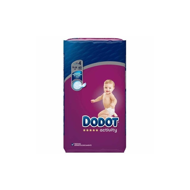 Dodot Pañales Bebé Activity Talla 4 (9-14 Kg), 58 Unidades