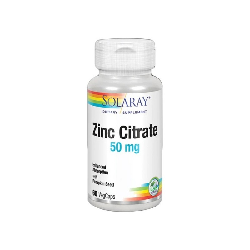 Solaray Zinc Citrate 50Mg 60Cápsulas