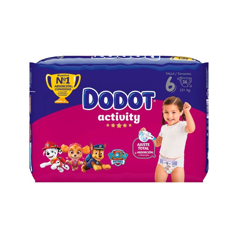 Dodot Activity Extra Jumbo Pack Talla 6 (+14 Kg), 36 Unidades