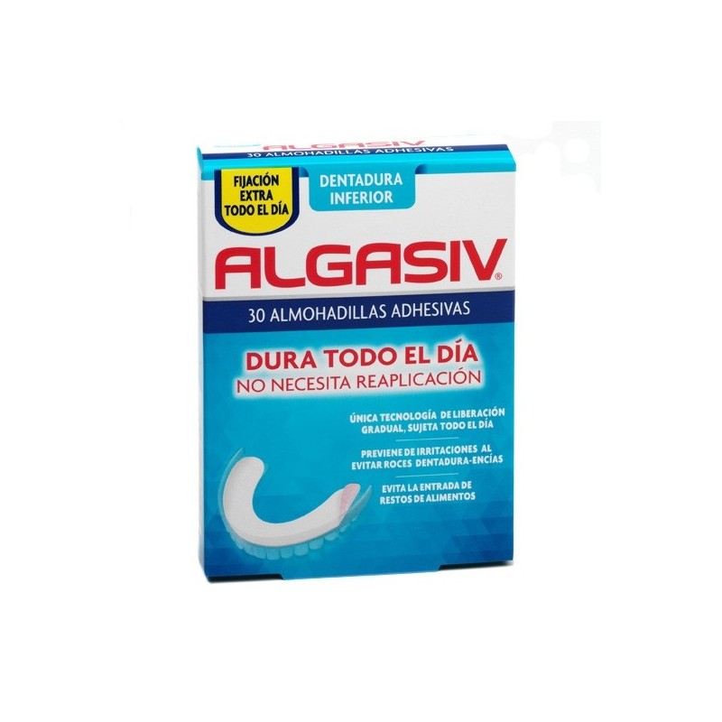 Algasiv Almohadillas Adhesivas Dentadura Inferior 30Uds