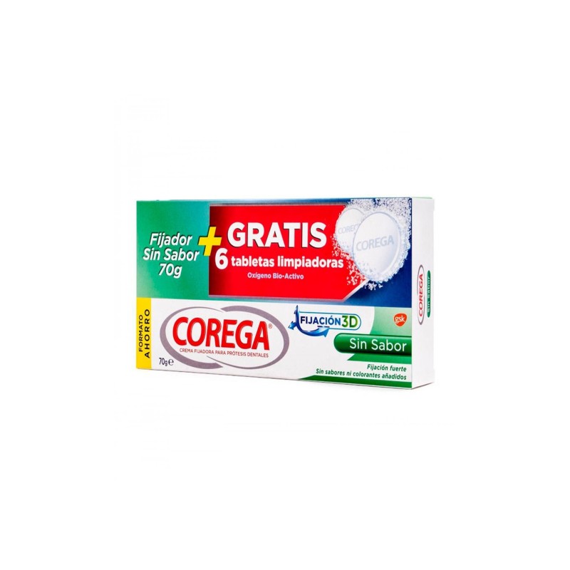 Corega Sin Sabor 70G +6 Tabletas