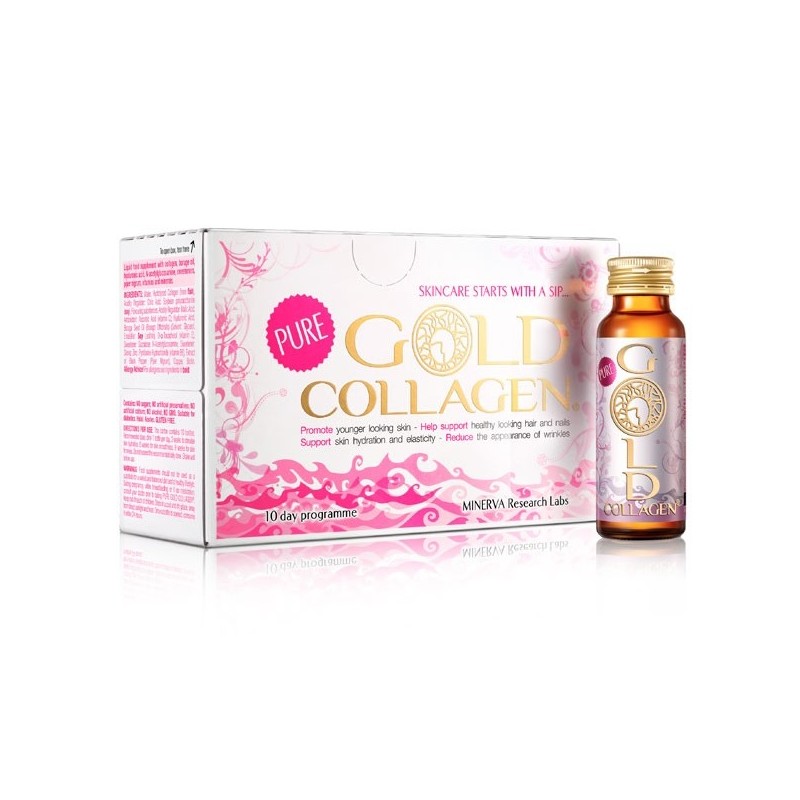 Minerva Gold Collagen Purw Colágeno Bebible 10 Frascos X 50Ml