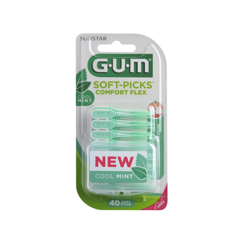 Gum Soft Picks Confort Flex Reg Mint 40Uds