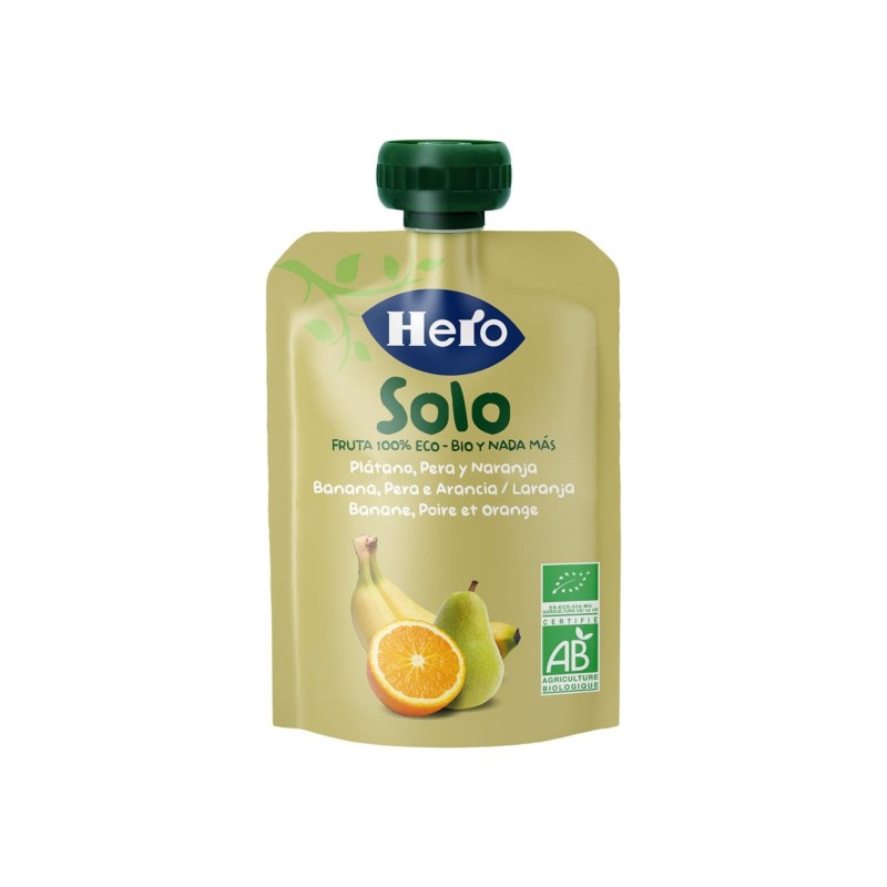 Hero Baby Solo Ecológico Plátano Pera Y Naranja Bolsa 100G