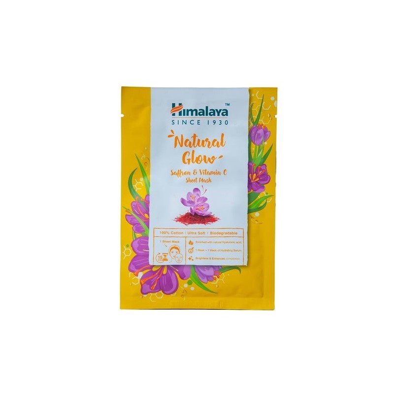 Himalaya Natural Glow Saffran & Vitamin C Sheet Mask 30Ml