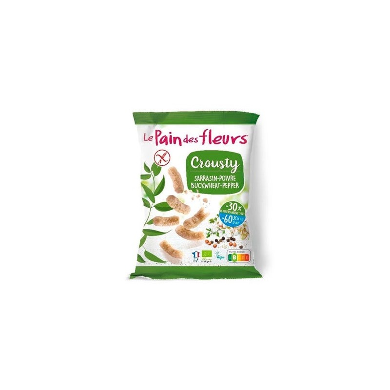 Le Pain Des Fleurs Ganchito Crousty De Trigo Sarraceno Y Pimienta Sin Gluten Bio 75G