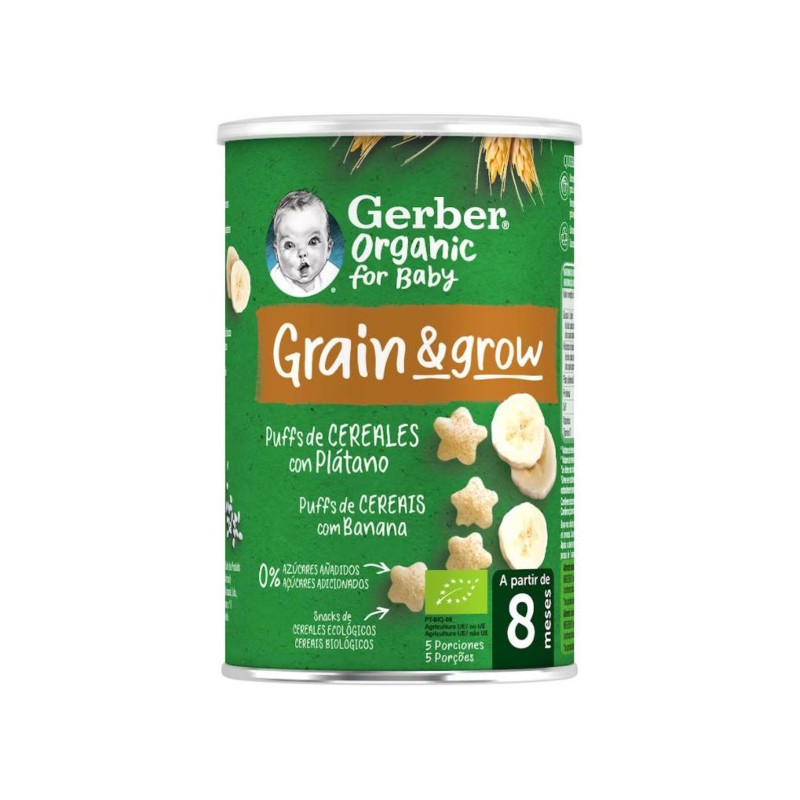 Nestle Gerber Organic Puff Cereales Con Plátano