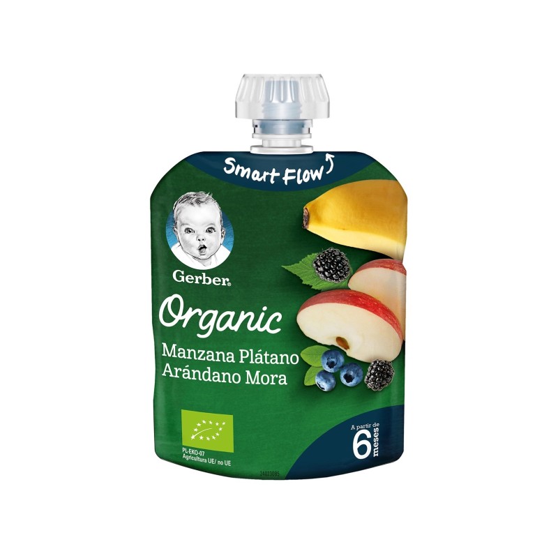 Nestle Gerber Organic Manzana Plátano Y Pera 90G