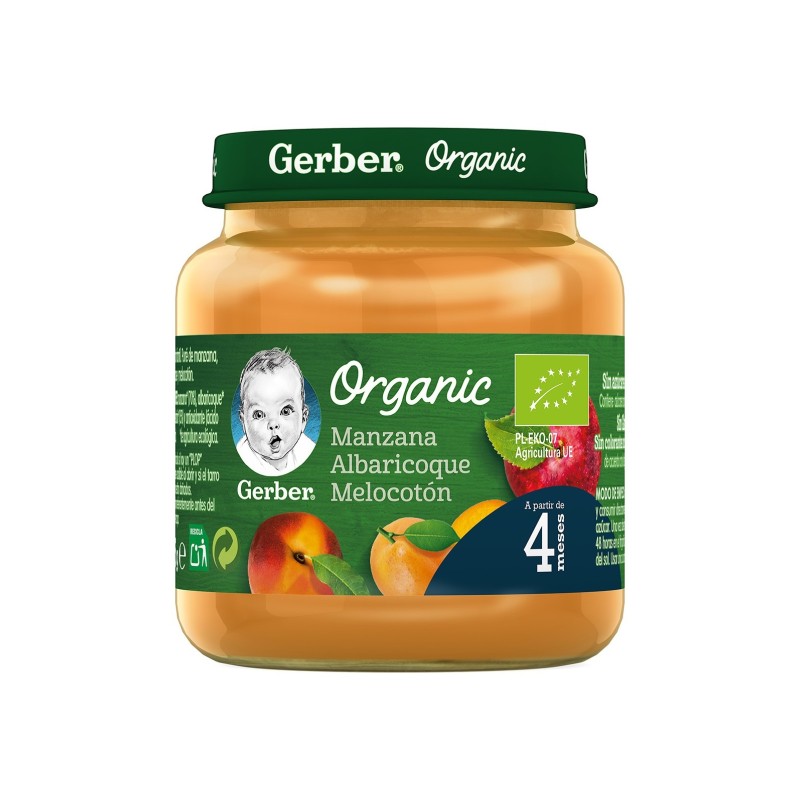 Nestle Gerber Organic Manzana, Albaricoque Y Melocotón 125G