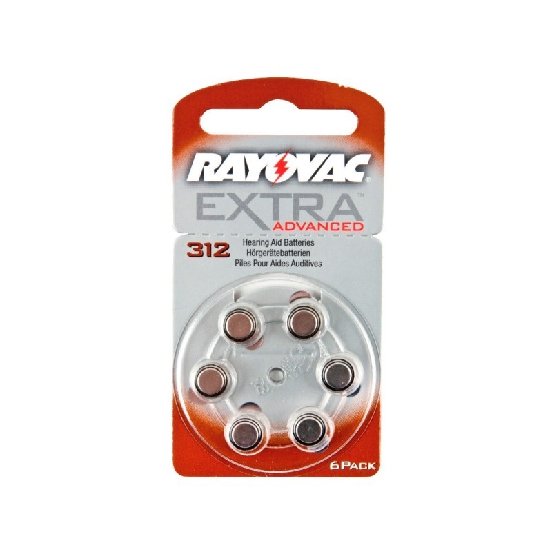 Rayovac Pilas Audífono 312 Marrón New Advanced 6Uds