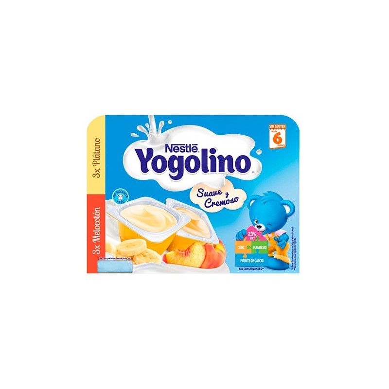 Nestlé Yogolino Suave Y Cremoso 3 Plátano Y 3 Melocotón 6X60G