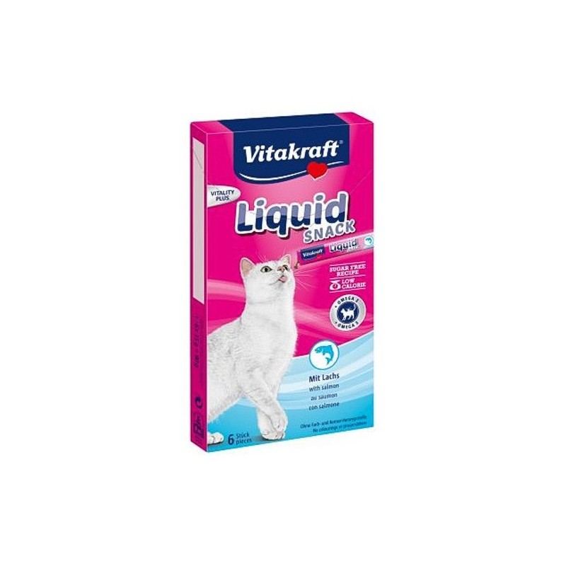 Vitakraft Cat Liquid Snack Salmón Con Omega3 90G