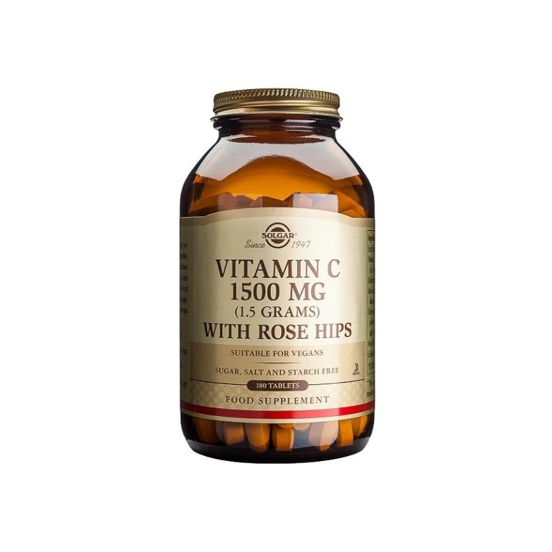 Solgar Rose Hips Vit C 1500Mg 180 Comprimidos