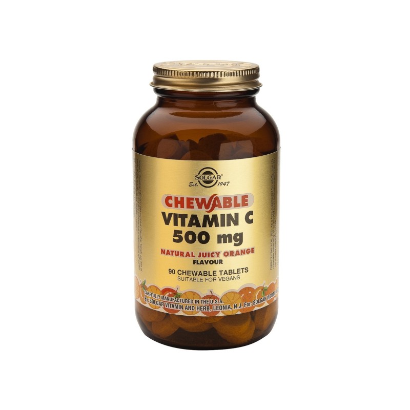 Solgar Vitamina C Sabor Naranja 500Mg 90 Comprimidos