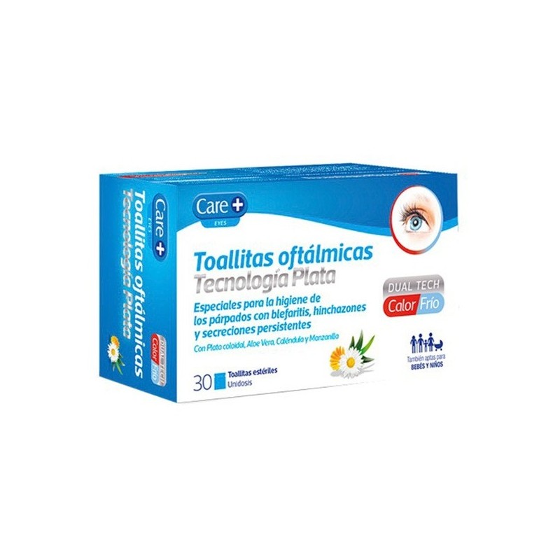 Care+ Toallitas Oftalmicas Plata 30Uds