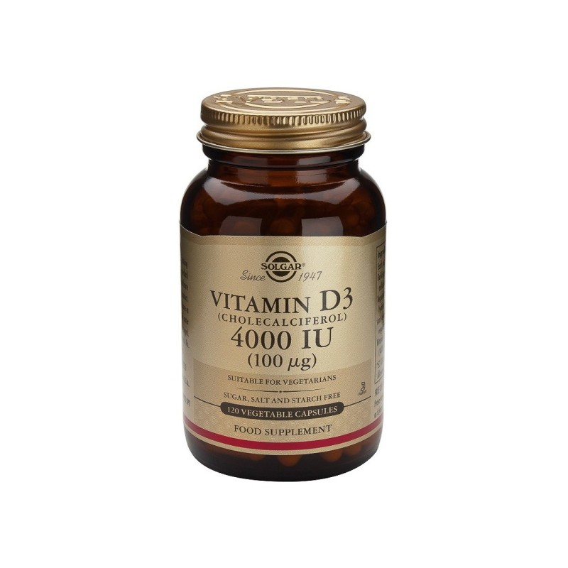 Solgar Vitamina D3 4000Ui 100Mcg 60 Cápsulas