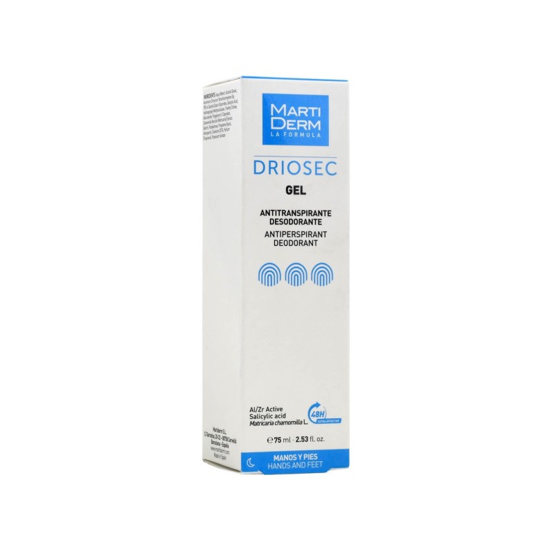 Martiderm Driosec Gel Antitranspirante Manos Y Pies 75 Ml