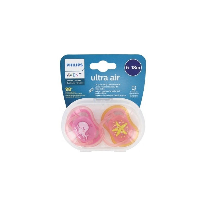 Avent Chupete Ultra Air Decorado 6-18 Niña