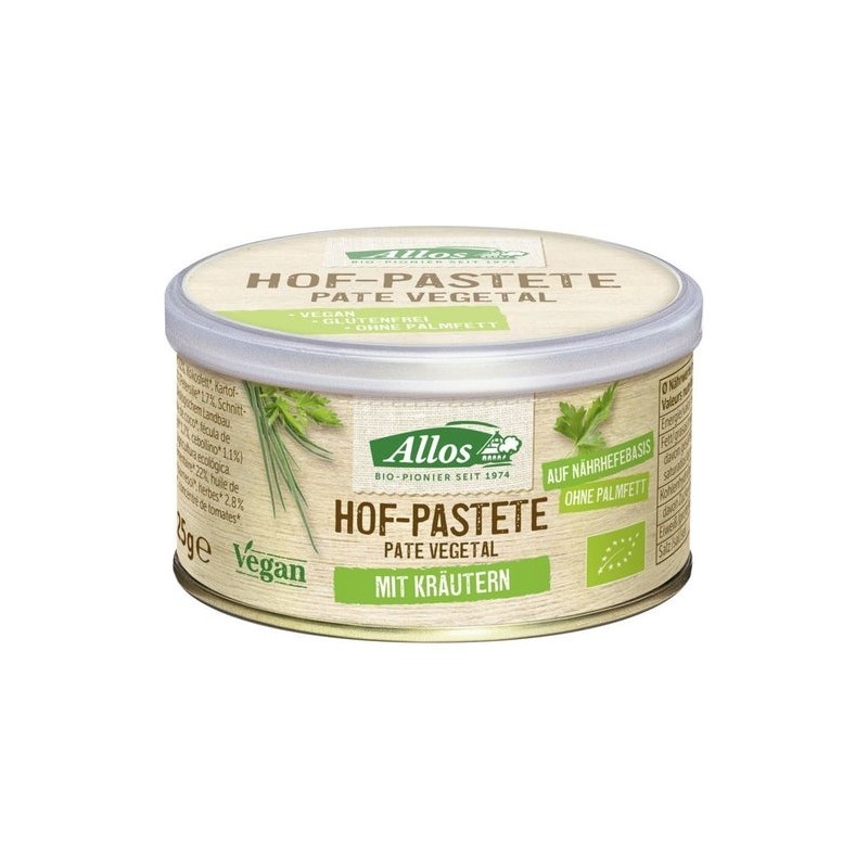 Allos Paté Vegetal Hierbas Bio Vegano 125G