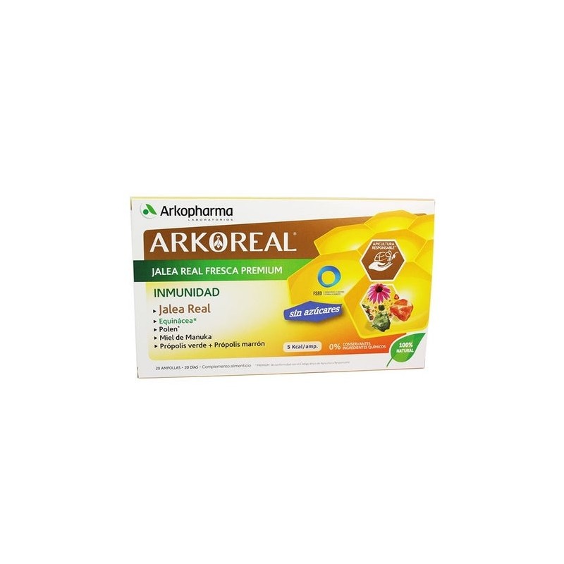 Arkoreal Jalea Real Fresca Premium Sin Azúcares 20 Ampollas