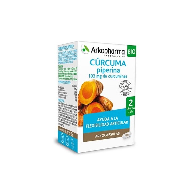 Arkopharma Bio Curcuma Piperina 80 Cápsulas