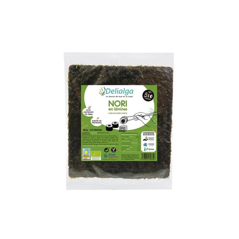 Delialga Alga Nori Sushi 10 Hojas Bio 25G