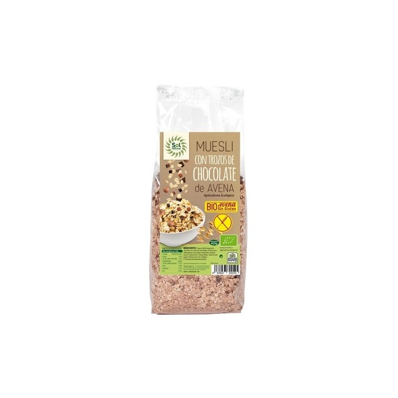 Solnatural Muesli Avena Chocolate Sin Gluten Bio 425 G