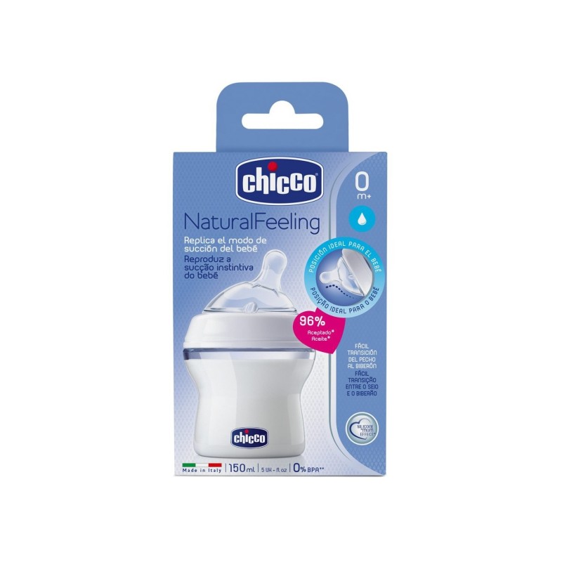 Chicco Natural Feeling Biberón Silicona Flujo Normal 150Ml