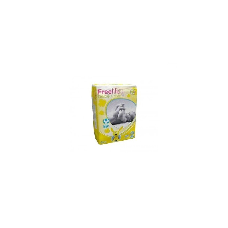 Freelife Pañal Bebecash 2 Mini 3-6Kg 56Uds